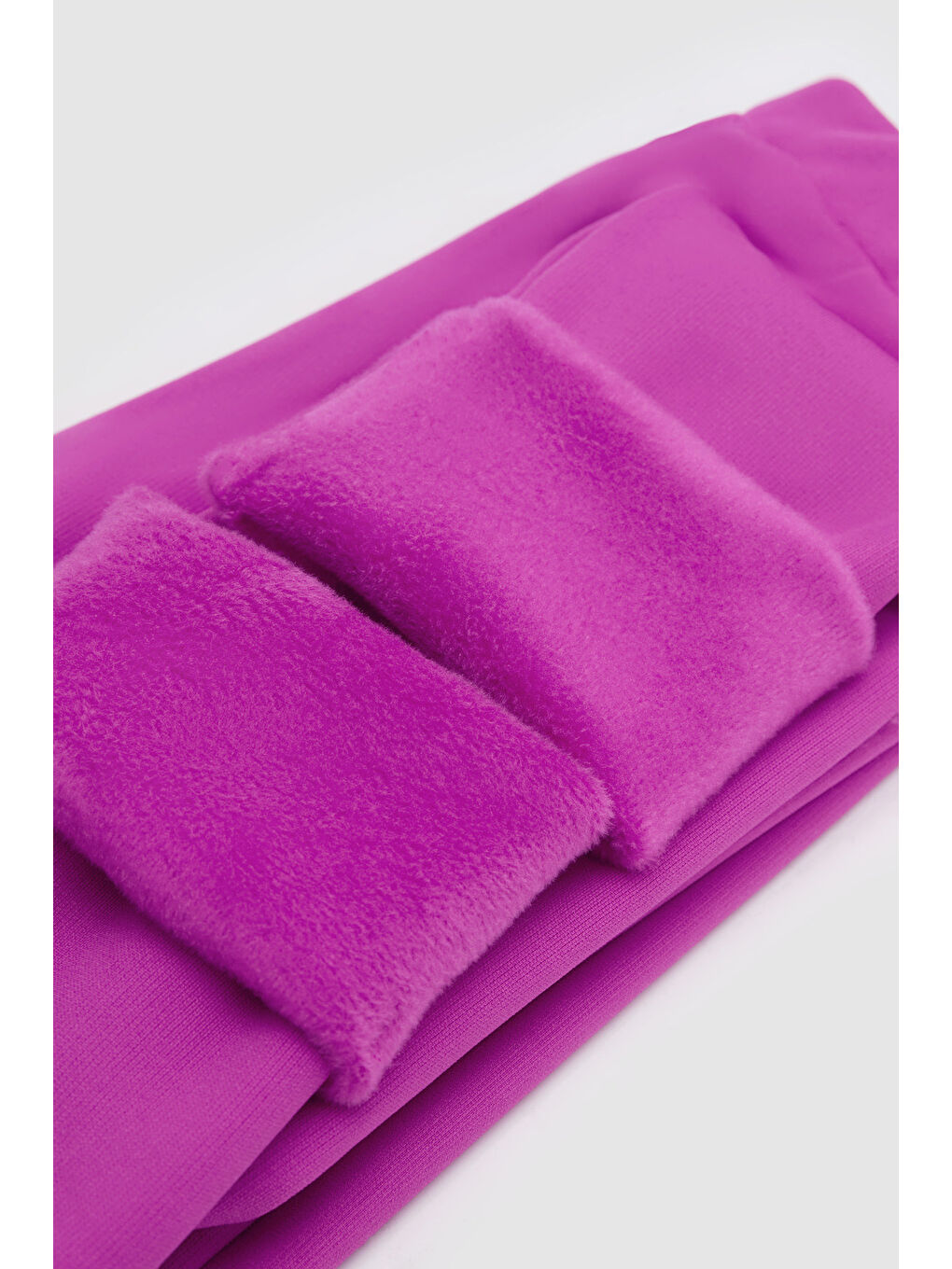 Açık Mor Kız Çocuk İçi Pelüş Kulaklı Tavşan Nakışlı Extra Kalın Kışlık Tayt-2