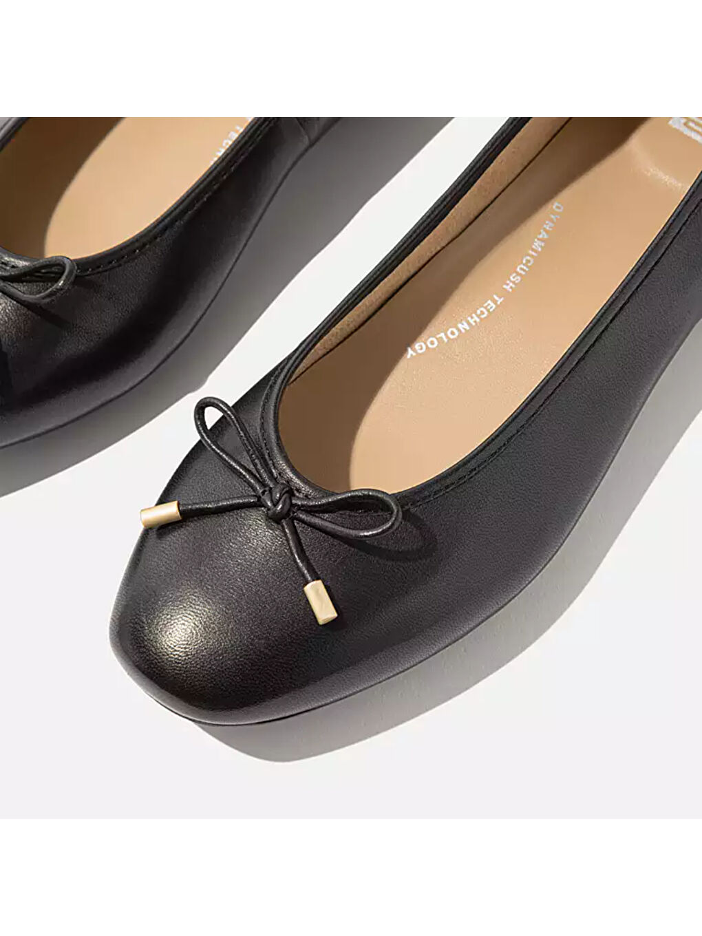 Siyah Kadın Babet HX8-001 DELICATO Bow Soft Leather Ballet Flats BLACK-2