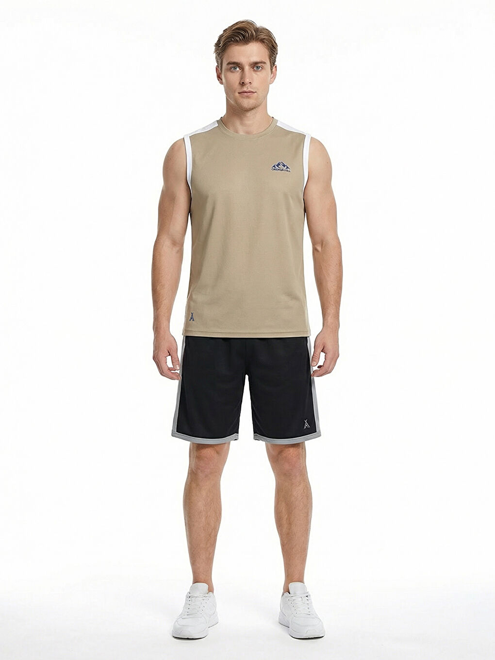 Siyah ORENDAHILL Erkek Spor Şort Hızlı Kuruyan Esnek Regular Fit Gym Cepli Yan Çizgi Detaylı Activewear-1