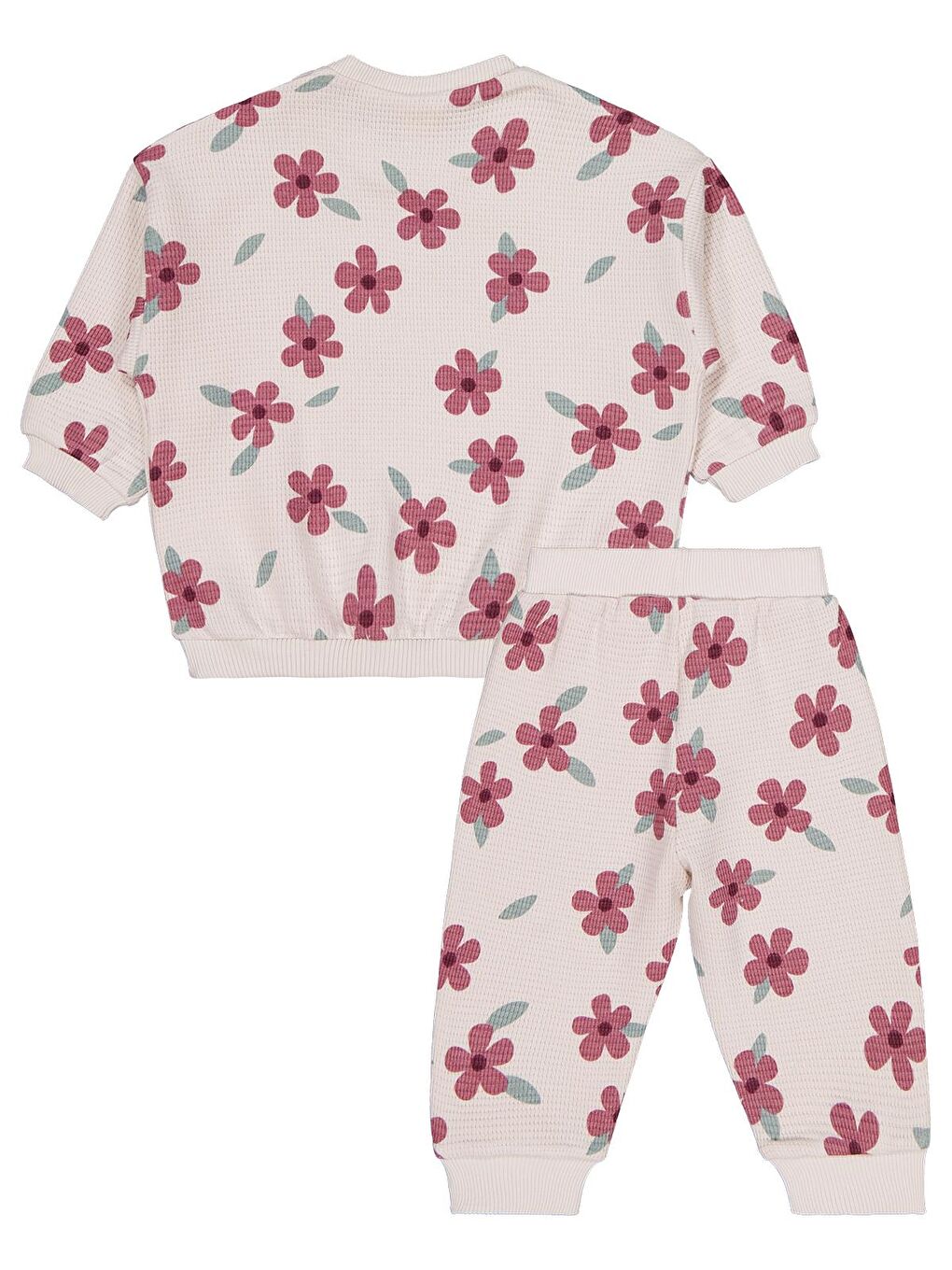 Baby Kış Çiçeği Baskılı 6-18 Ay Takım - Bej 6-9 Ay-1