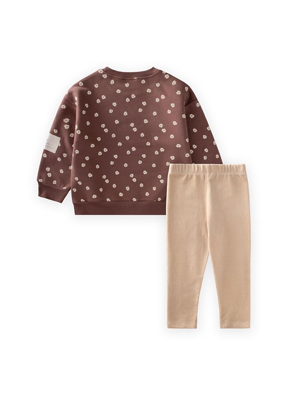 Kahverengi Kadife Taytlı Sweatshirt Takım 2-10 Yaş A Kahve-1