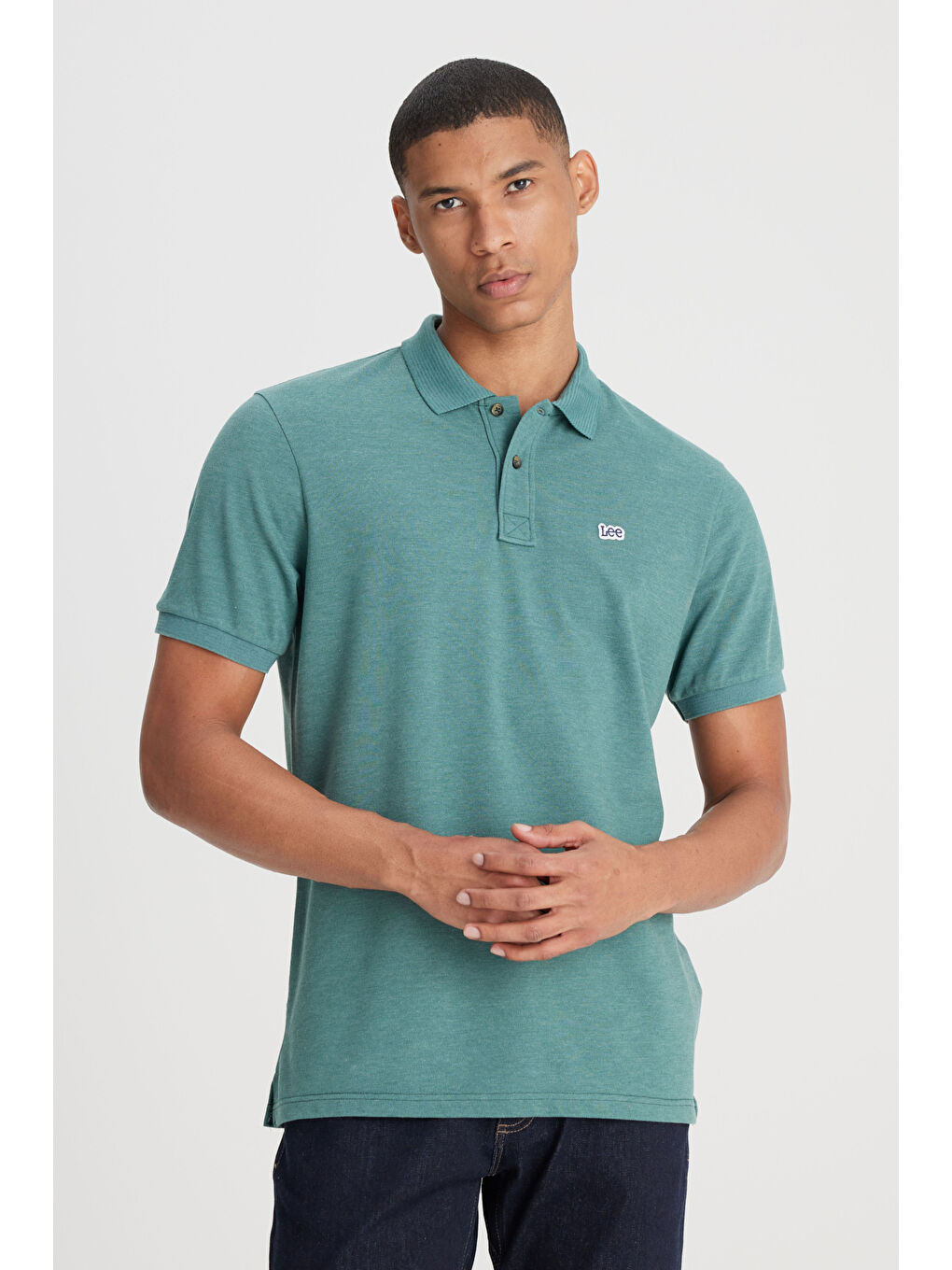 Regular Fit Normal Kesim Polo Yaka Yeşil Tişört-1