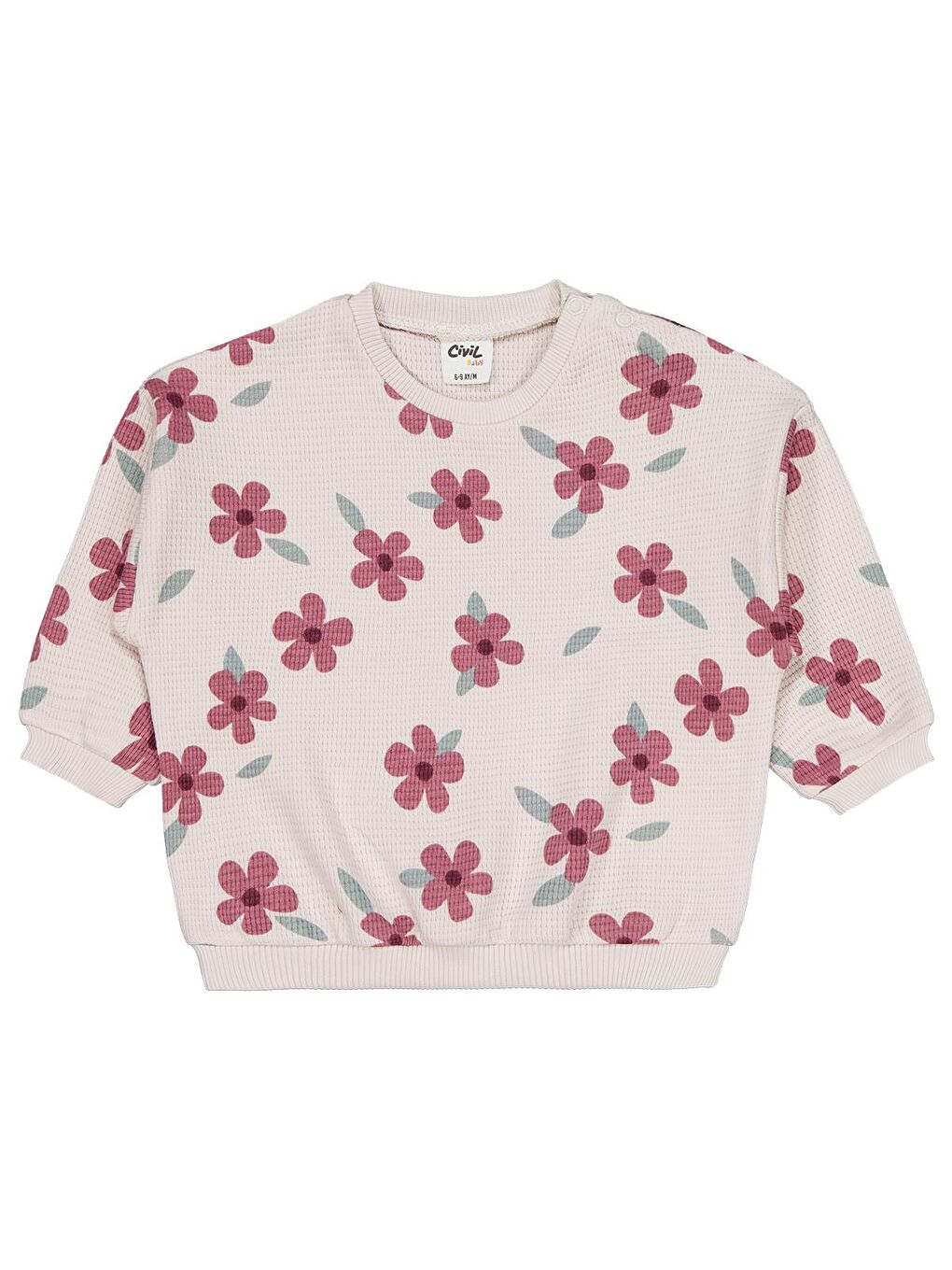 Baby Kış Çiçeği Baskılı 6-18 Ay Takım - Bej 6-9 Ay-2