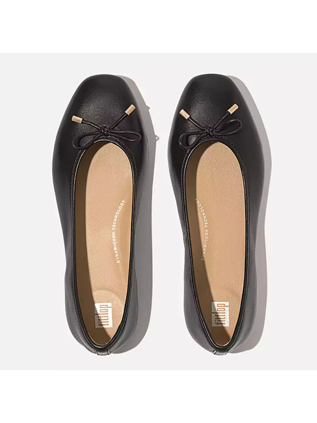 Siyah Kadın Babet HX8-001 DELICATO Bow Soft Leather Ballet Flats BLACK-3