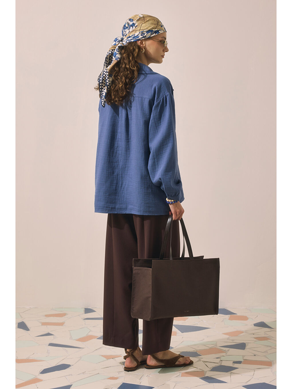Pat Detaylı Tunik Ufuk Mavi-4