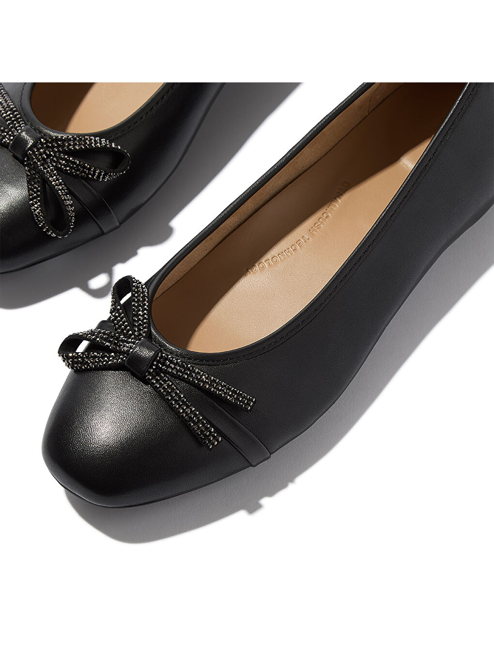 Siyah Kadın Babet E3E-001 DELICATO GLITZ-BOW LEATHER BALLET Black-2
