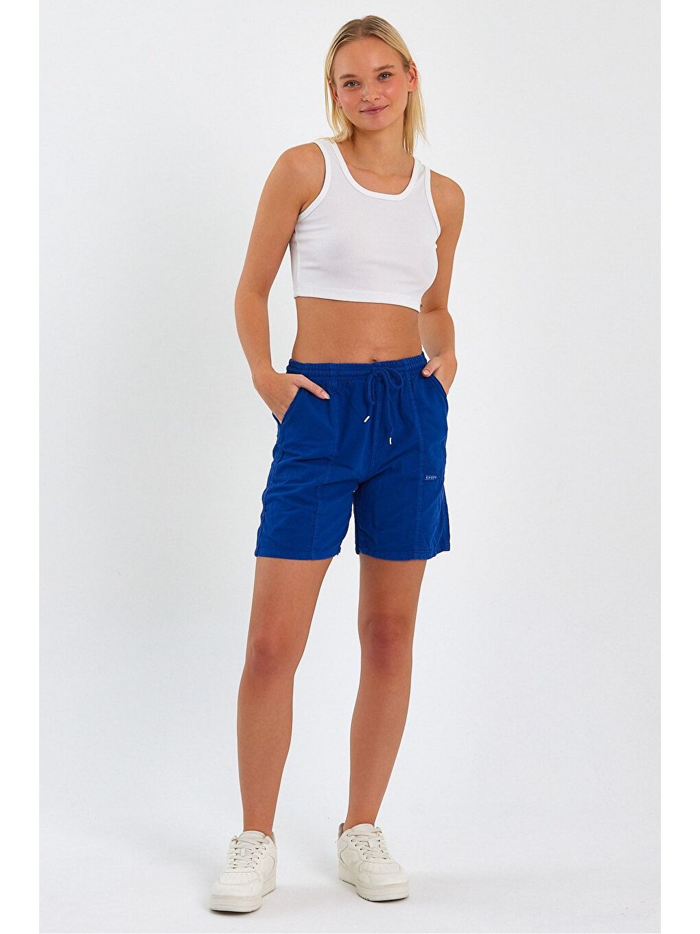 İndigo Kadın Indigo Rahat Kesim Keten Şort-1