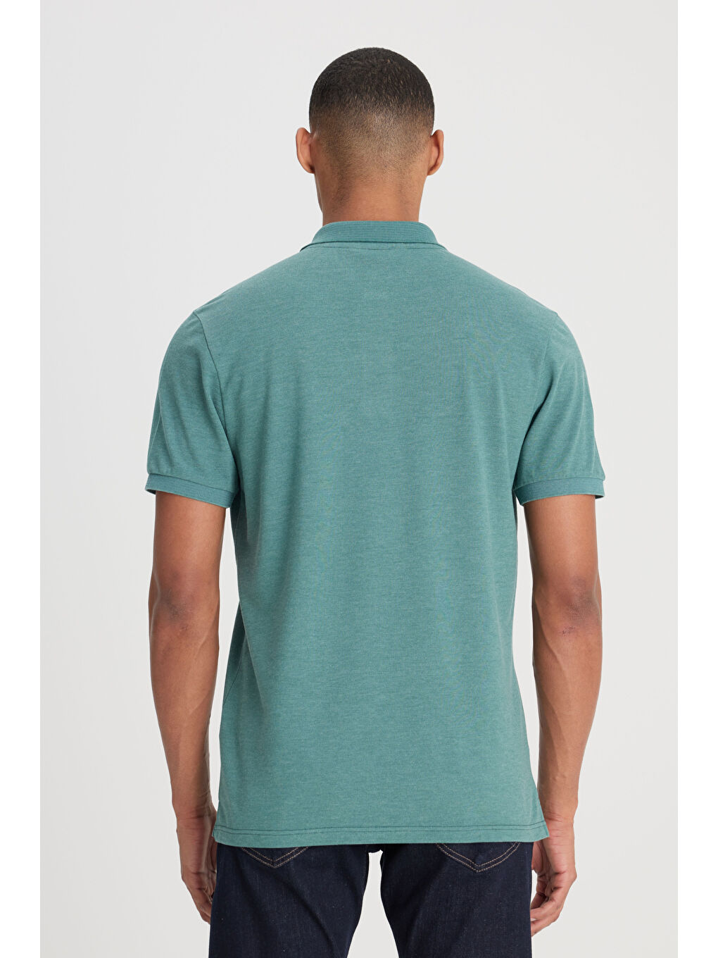 Regular Fit Normal Kesim Polo Yaka Yeşil Tişört-4