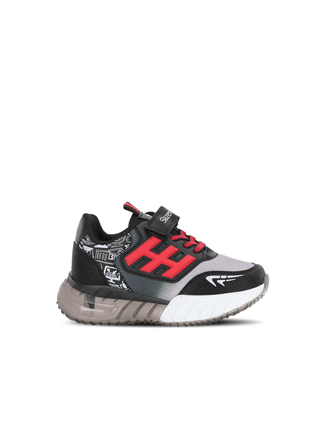 ENZO P Unisex Çocuk Siyah / Kırmızı Günlük Spor Ayakkabısı