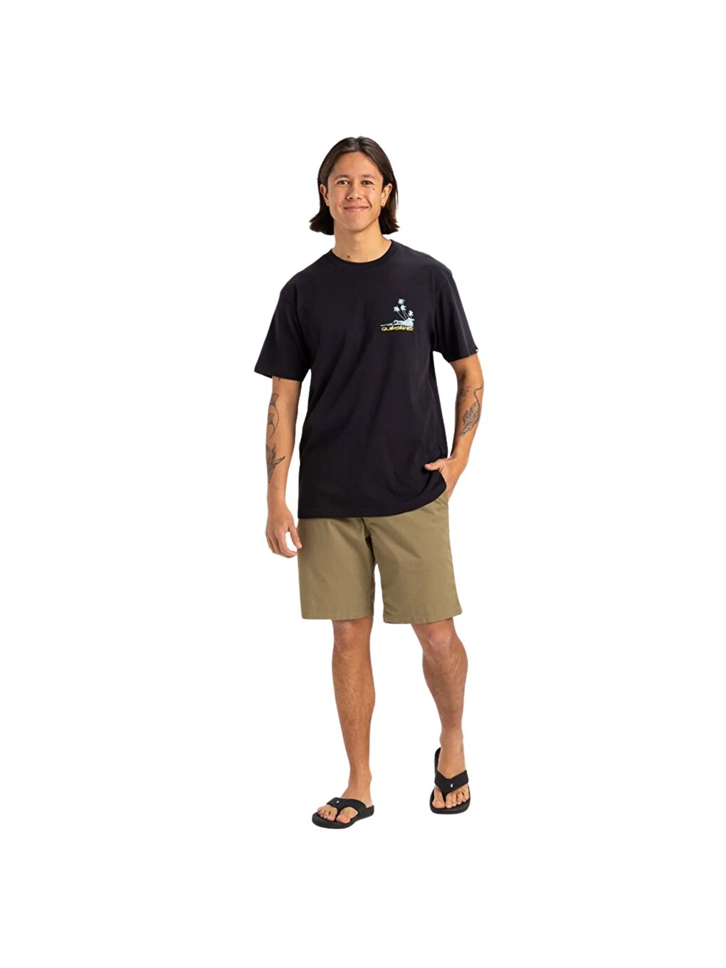 Palm Lines Erkek Siyah Tişört-1