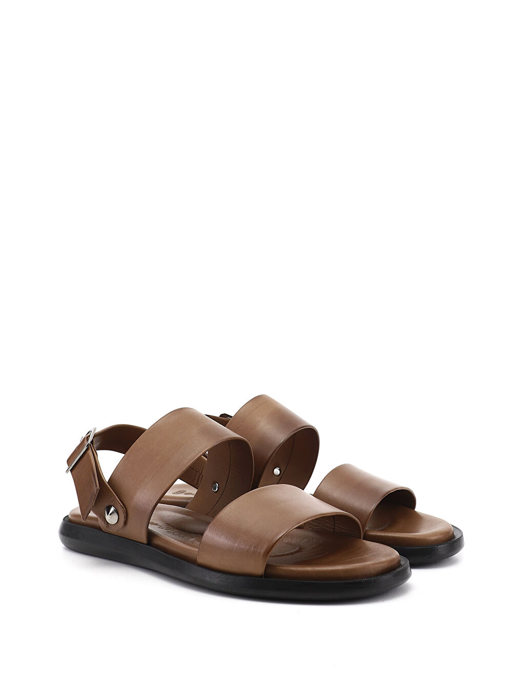 Kahverengi Erkek KAHVERENGİ Tokalı Hakiki Deri Comfort Sandalet-1