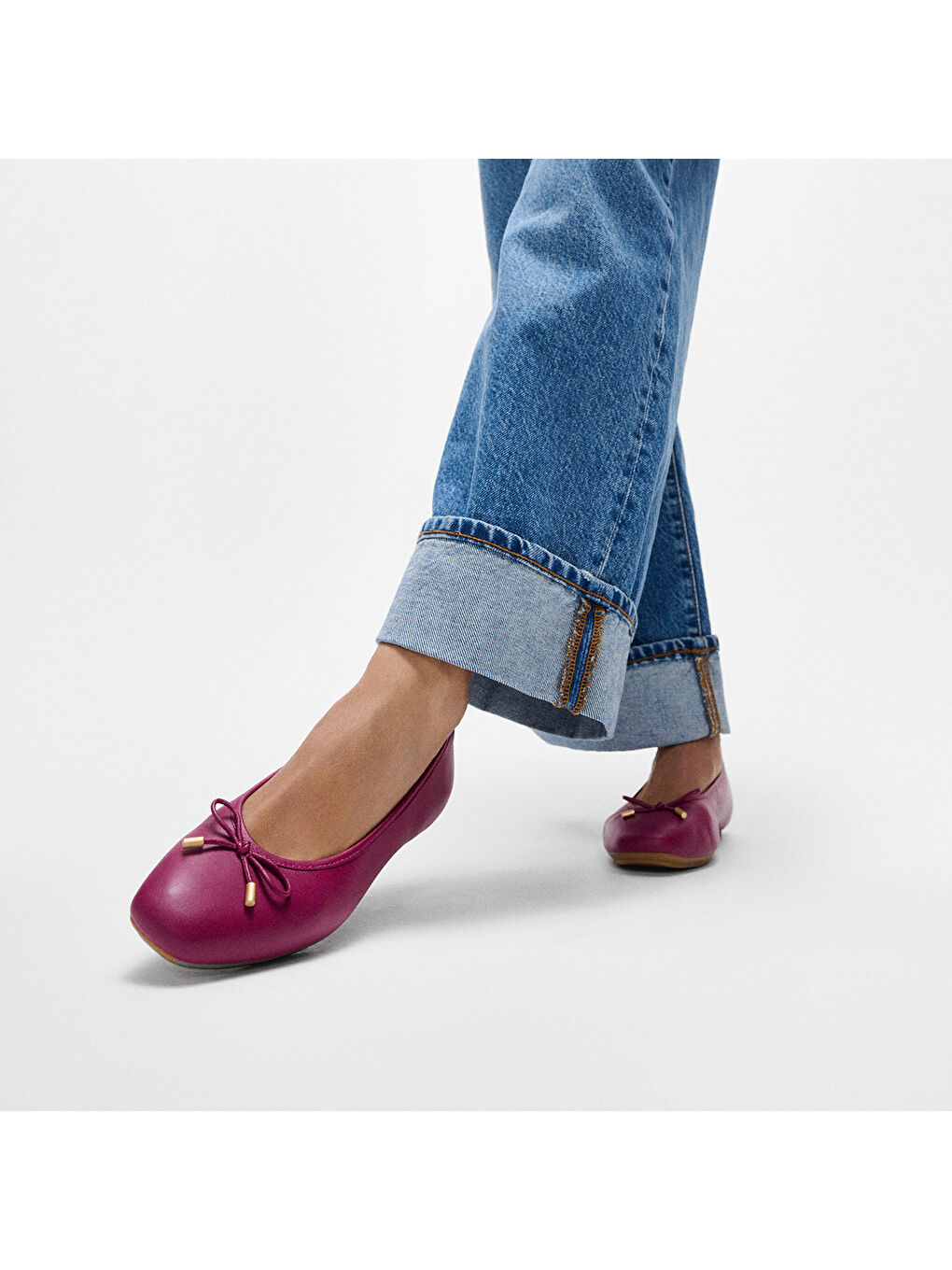 Bordo Kadın Babet HX8-288/A69/B41 DELICATO BOW SOFT LEATHER BALLET FLATS-1