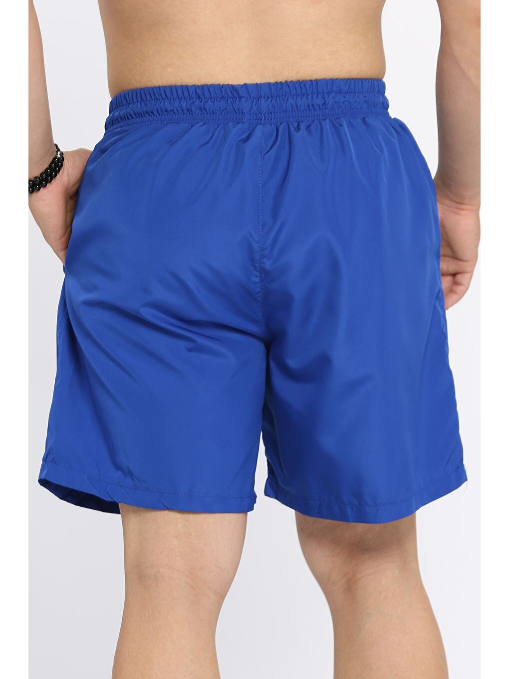 Mavi Erkek Baskılı Cepli Deniz Şortu-1