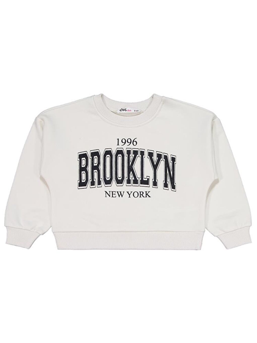 Girls Brooklyn Baskılı 2-5 Yaş Eşofman Takımı - Ekru 5-6 Yaş-1