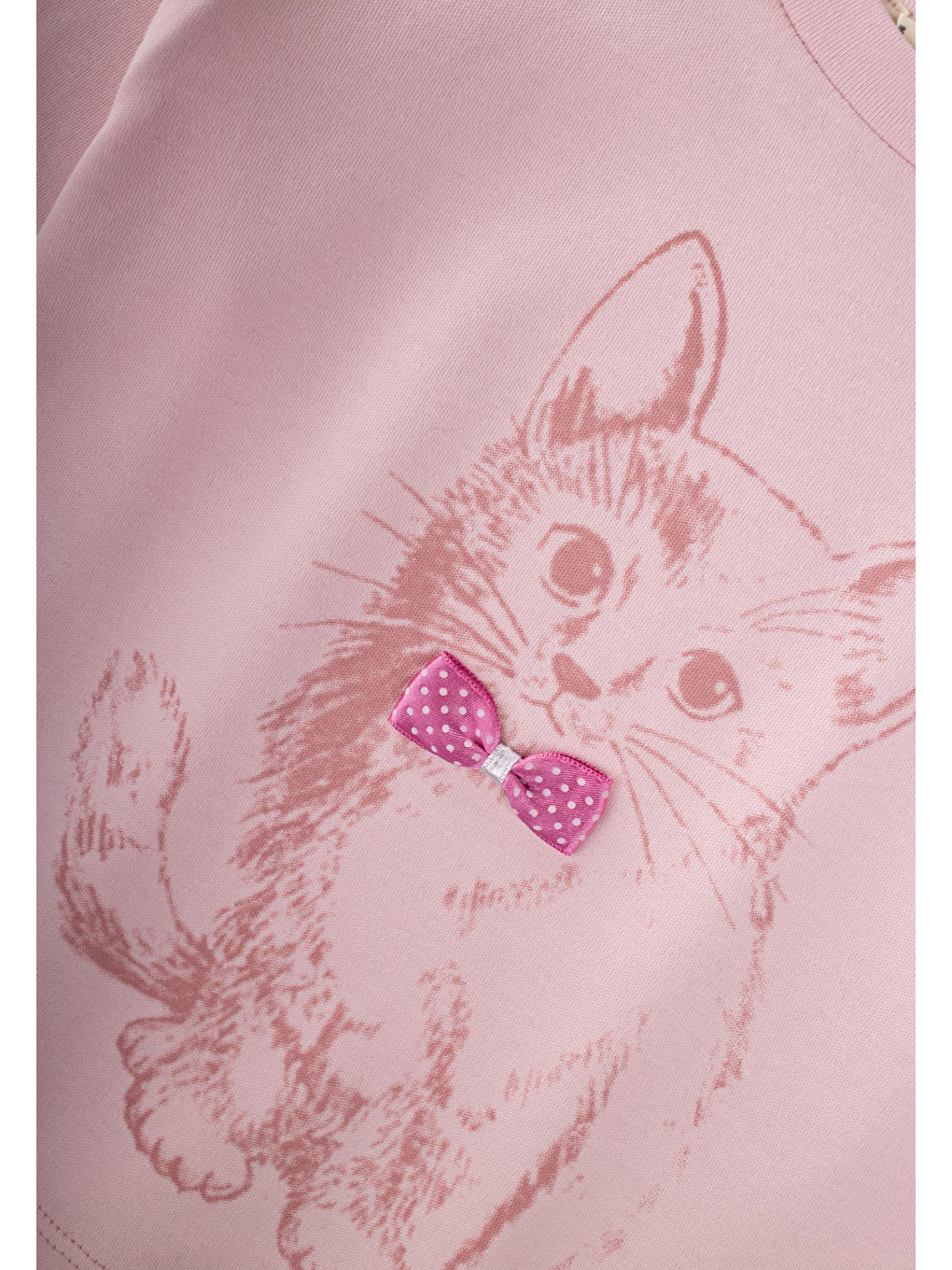 Kedi Baskılı Pijama Takım 2-8 Yaş Pudra Pembe-2