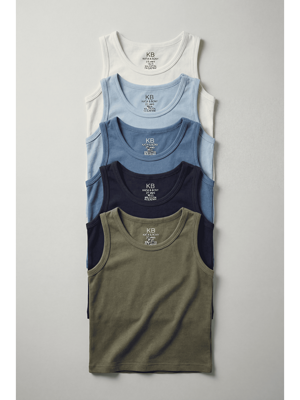 Karışık Erkek Çocuk 5'Li Desenli Atlet