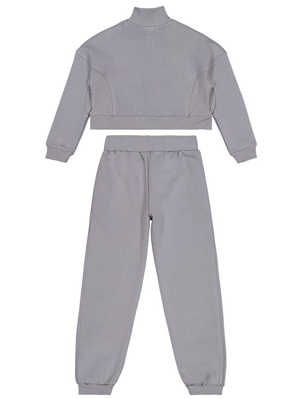 Girls Fermuar Detaylı 10-13 Yaş Eşofman Takımı - Gri 13-14 Yaş-2