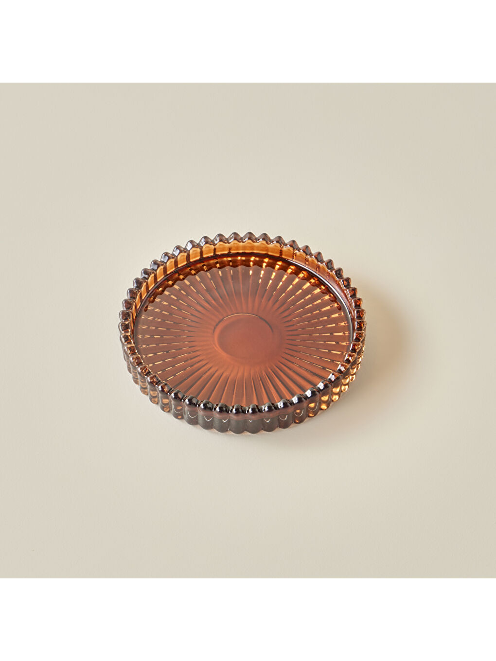 Kahverengi Jordi Dekoratif Tabak Amber (10x10x1,5 cm)