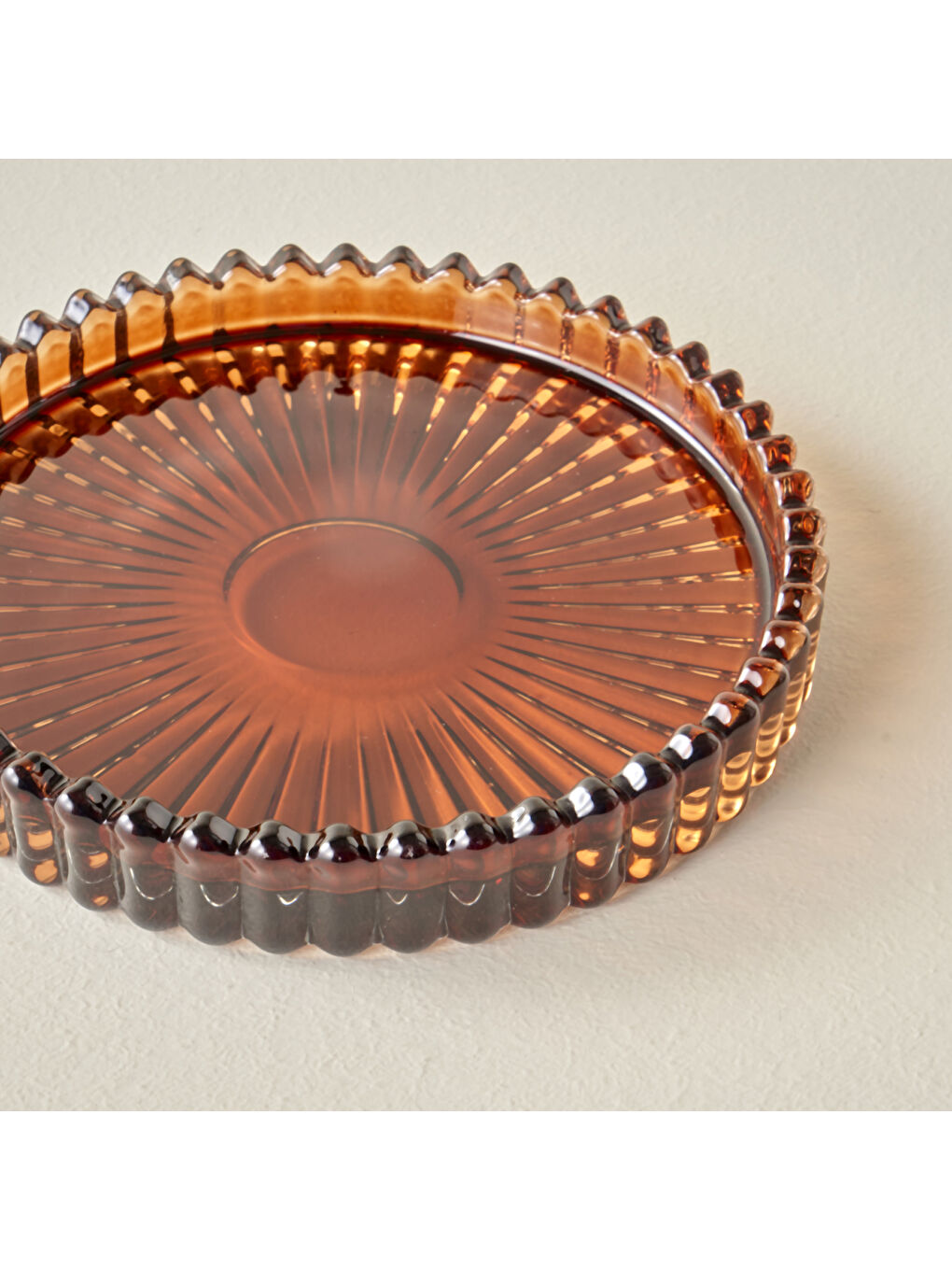 Kahverengi Jordi Dekoratif Tabak Amber (10x10x1,5 cm)-2