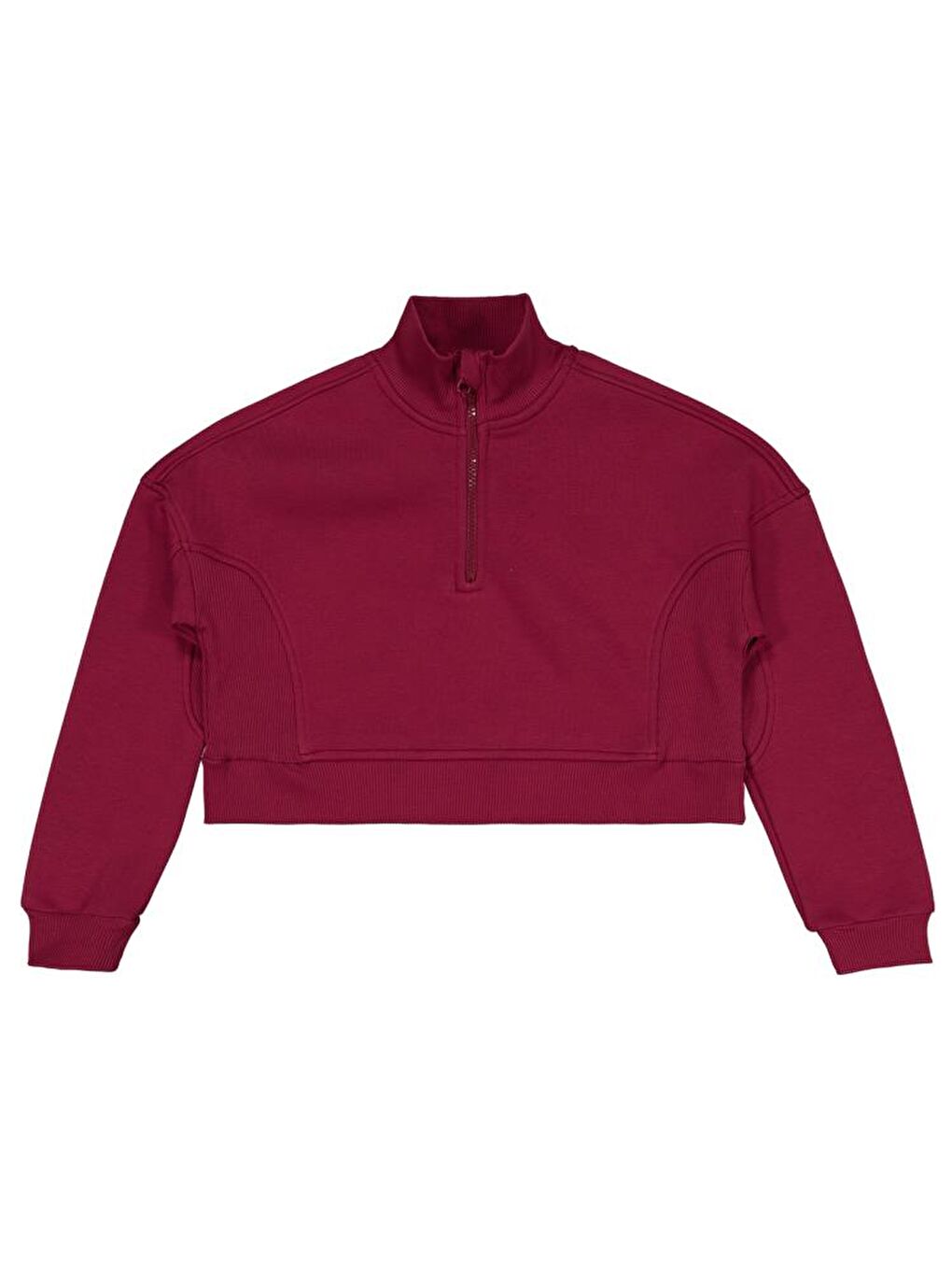 Girls Fermuar Detaylı 10-13 Yaş Eşofman Takımı - Bordo 11-12 Yaş-1