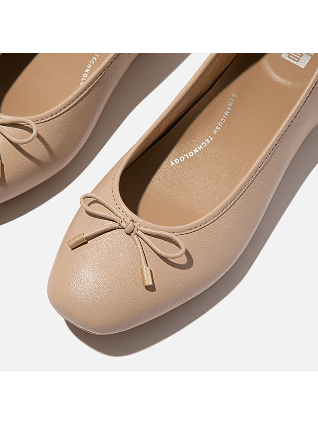 Bej Kadın Babet HX8-288/A69/B41 DELICATO BOW SOFT LEATHER BALLET FLATS-2