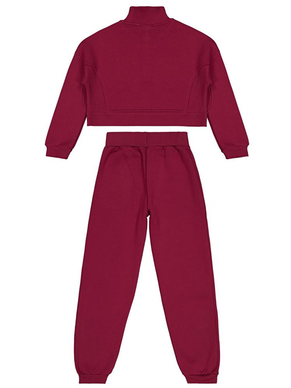Girls Fermuar Detaylı 10-13 Yaş Eşofman Takımı - Bordo 11-12 Yaş-2