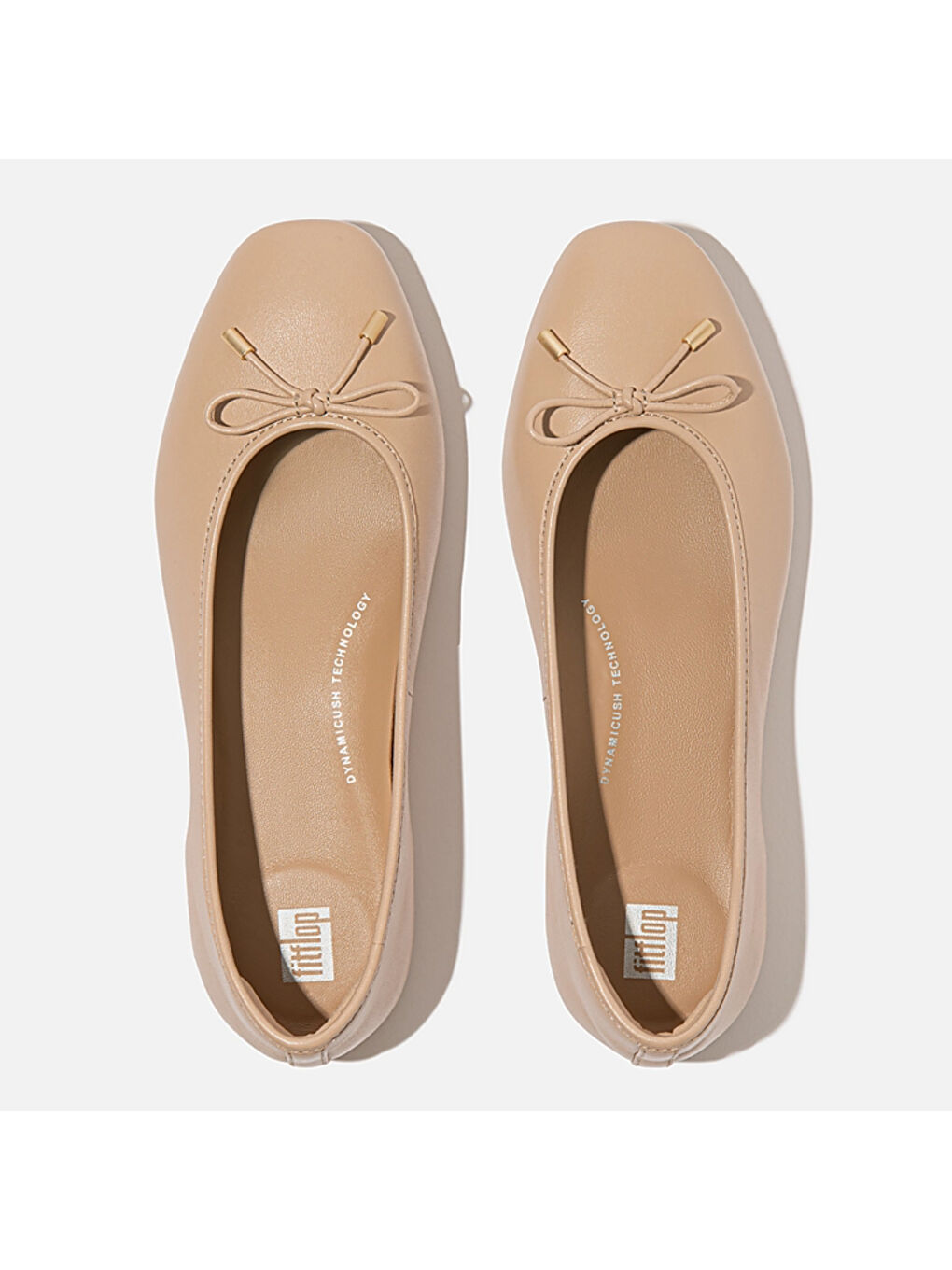 Bej Kadın Babet HX8-288/A69/B41 DELICATO BOW SOFT LEATHER BALLET FLATS-3