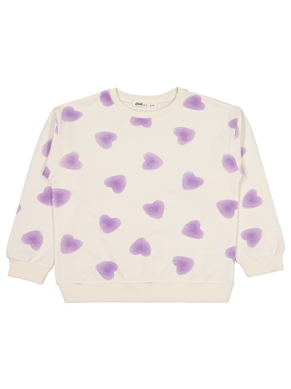 Girls Kalp Baskılı 6-9 Yaş Eşofman Takımı - Ekru 6-7 Yaş-2