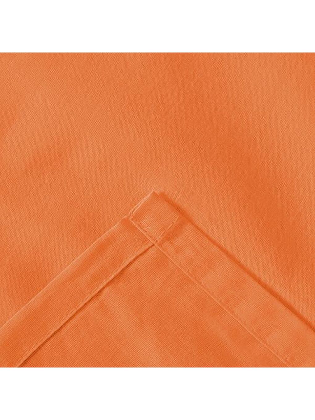 Soft Tek Kişilik Düz Kenar Çarşaf - Turuncu - 160x240 cm-2