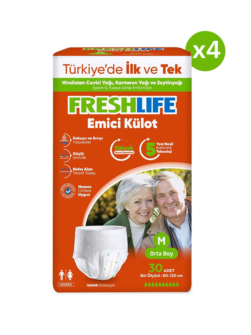 FRESHLIFE Medium Emici Külot 30’lu 4 Paket (120 Adet) - 1