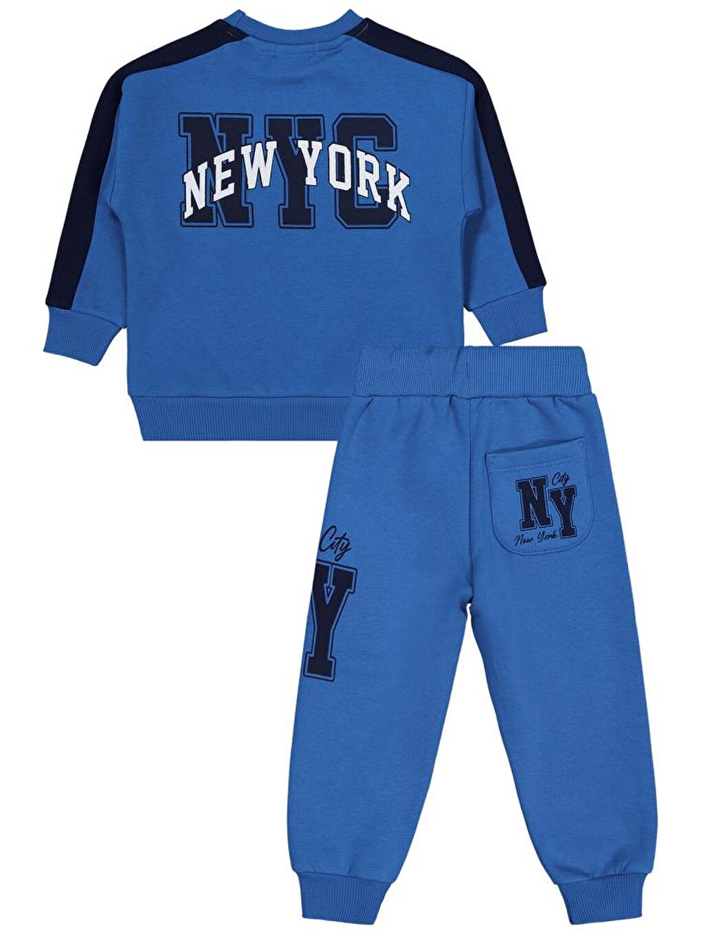 Boys Ny Baskılı 2-5 Yaş Eşofman Takımı - Mavi 5-6 Yaş-1