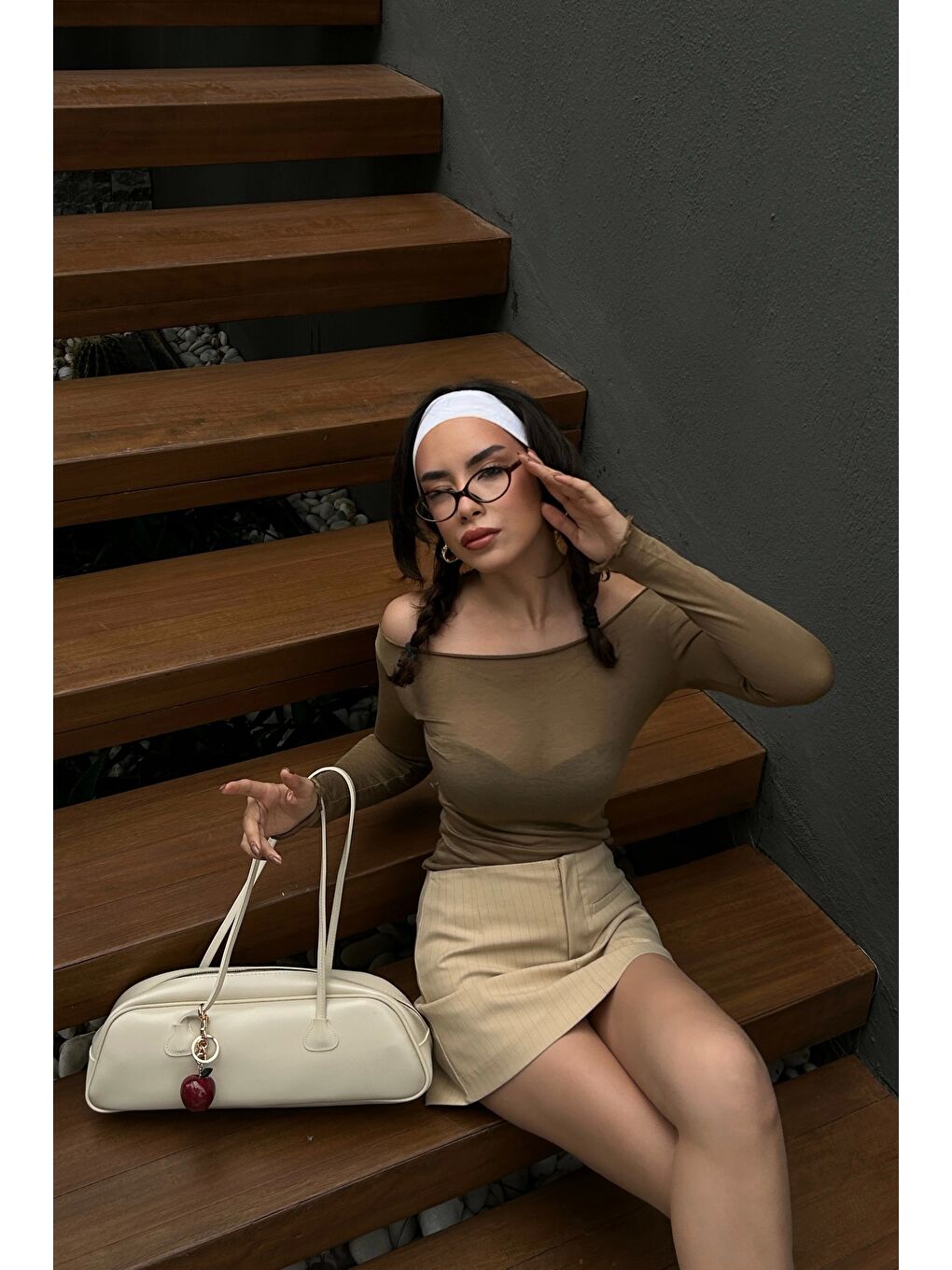 Kahverengi Kadın Camel Sonsuz Kumaş Bluz 1017-0160-1