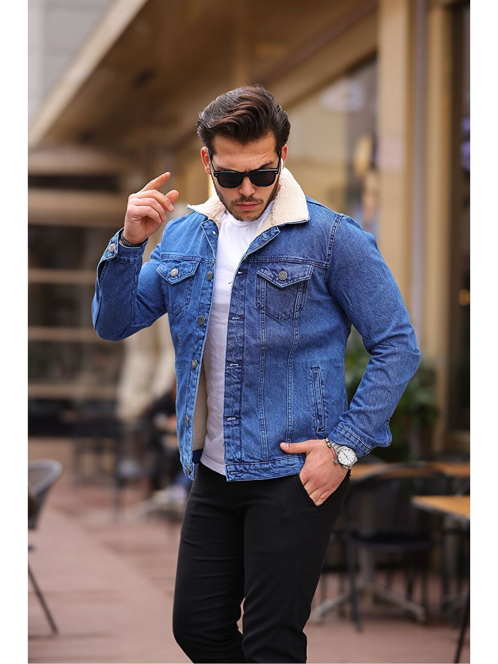 Mavi Erkek Içi Kürklü Jean Ceket
