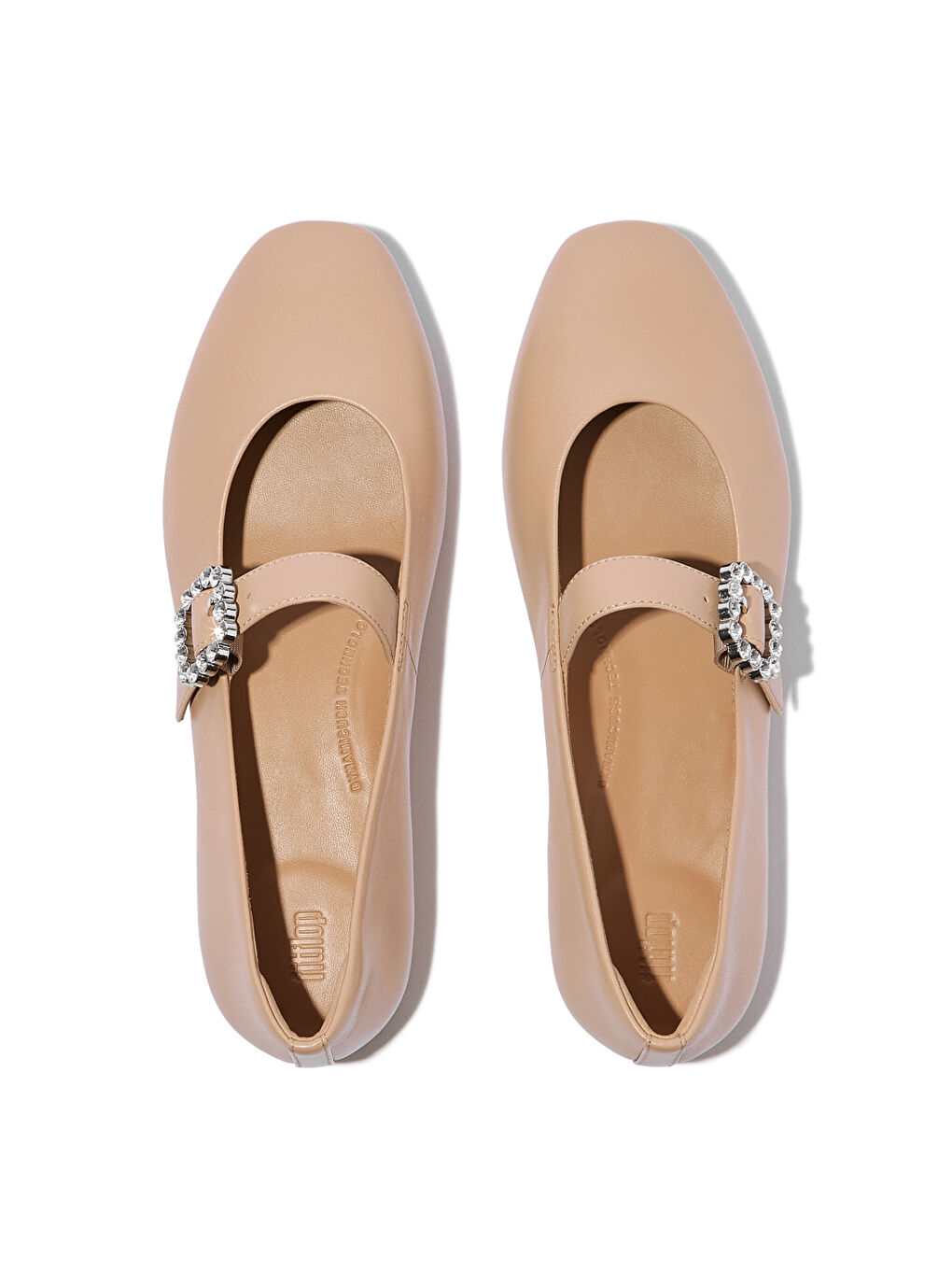 Bej Kadın Babet E3J-B41/001 DELICATO CRYSTAL-BUCKLE LEATHER MARY JANES-3