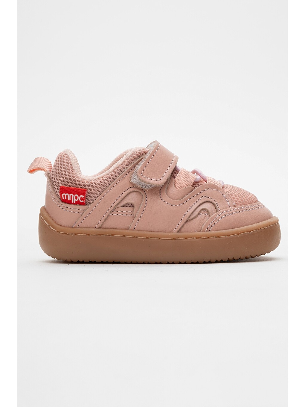 Pembe Unisex Bebek Pudra Hakiki Deri Günlük Ayakkabı-3