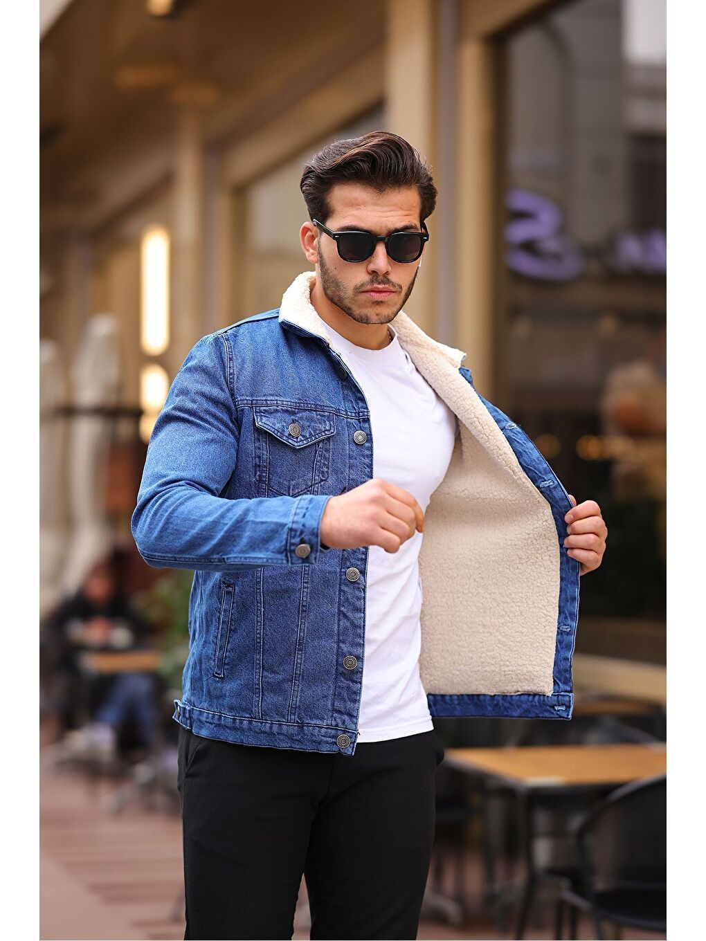 Mavi Erkek Içi Kürklü Jean Ceket-2