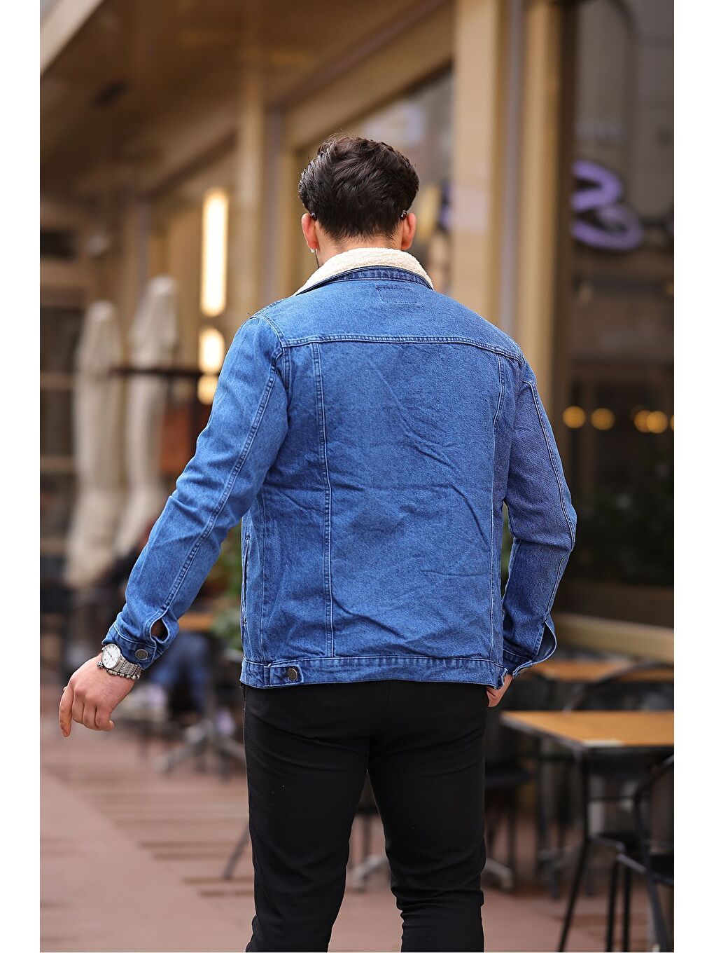 Mavi Erkek Içi Kürklü Jean Ceket-3