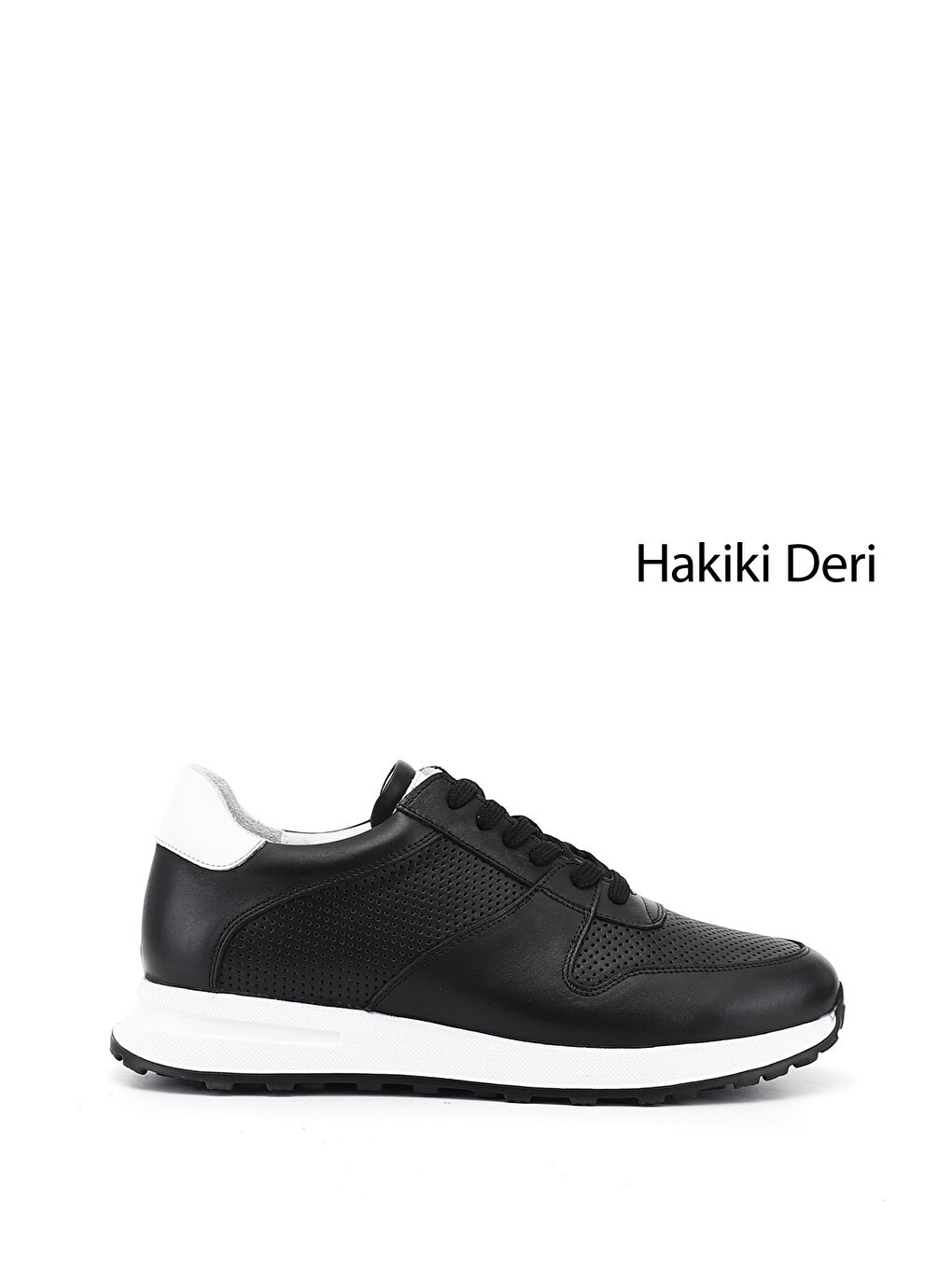 Siyah Erkek SİYAH Bağcıklı Hakiki Deri Comfort Sneaker