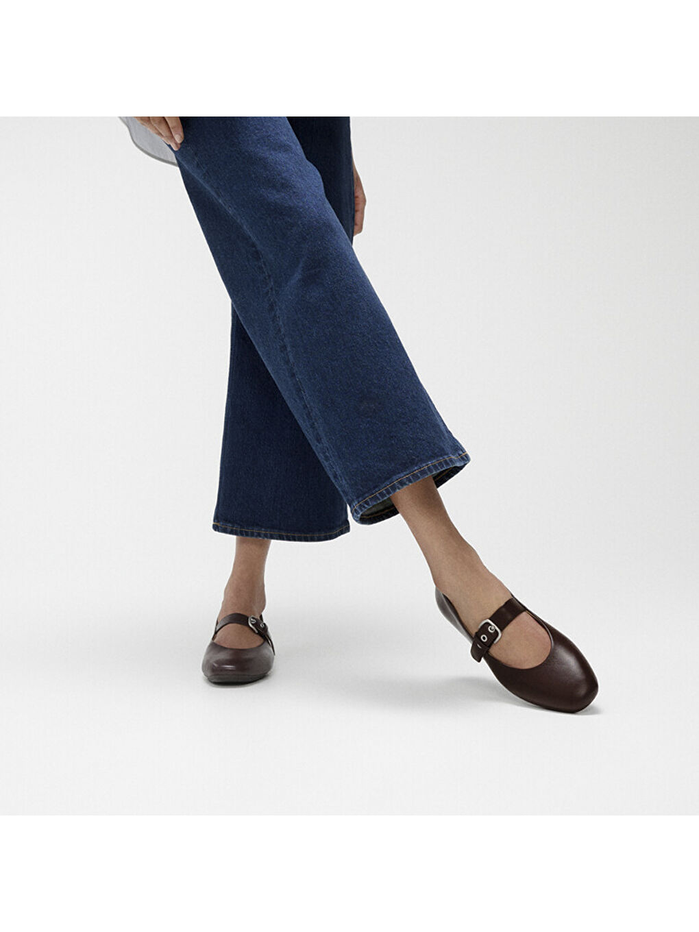 Kahverengi Kadın Babet E3D-090 / D07 DELICATO Soft Leather Mary Janes-1