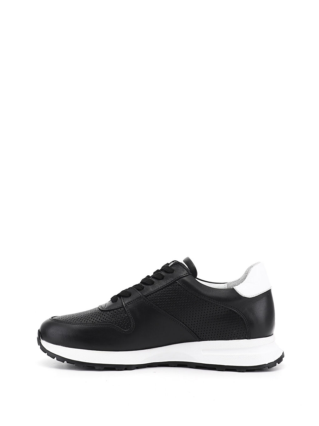 Siyah Erkek SİYAH Bağcıklı Hakiki Deri Comfort Sneaker-3