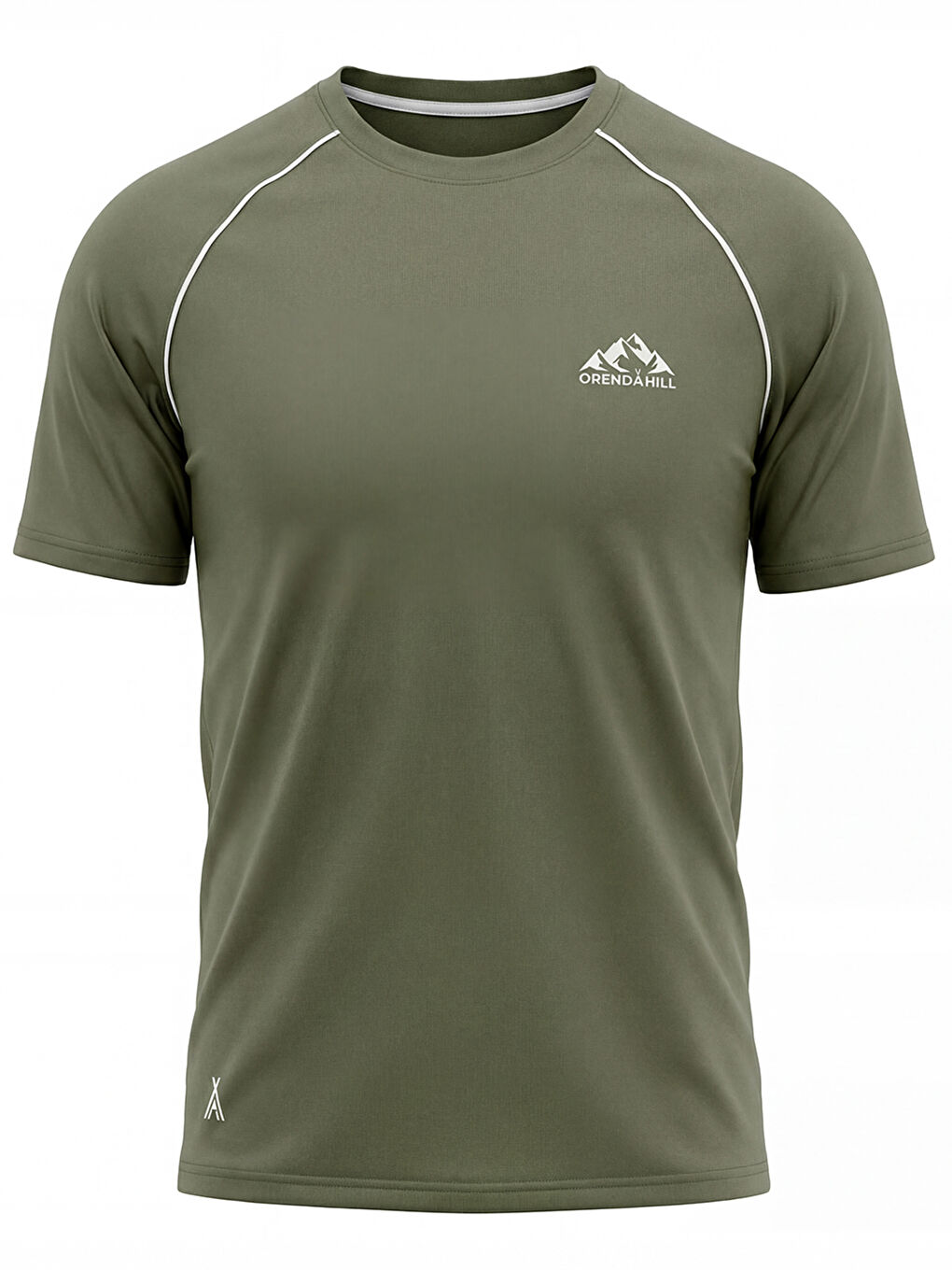 Haki ORENDAHILL Erkek Spor Tişört Hızlı Kuruyan Esnek Regular Fit Reglan Biyeli Activewear