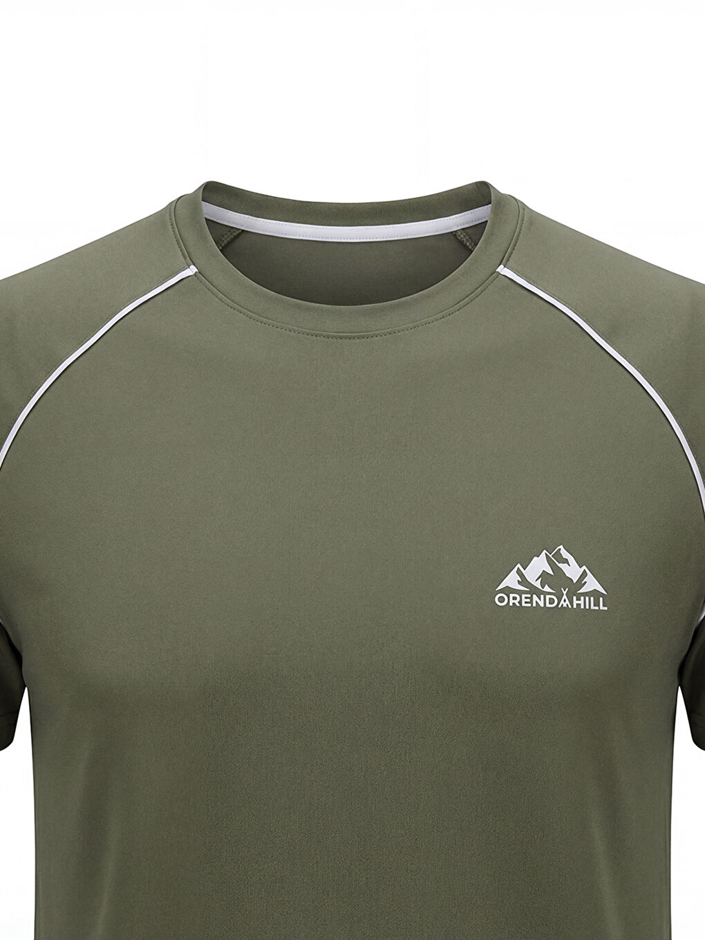 Haki ORENDAHILL Erkek Spor Tişört Hızlı Kuruyan Esnek Regular Fit Reglan Biyeli Activewear-3