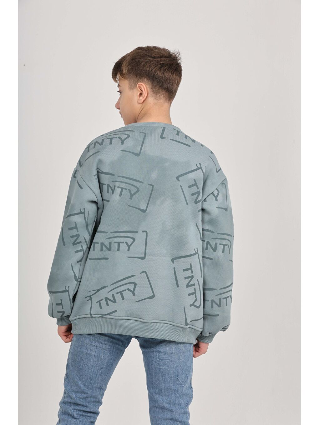 Ekru Erkek Çocuk Play Baskılı Sweatshirt-5