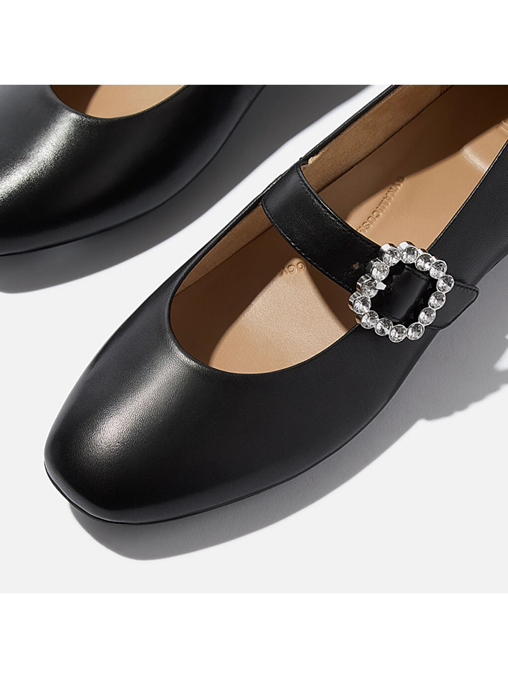Siyah Kadın Babet E3J-B41/001 DELICATO CRYSTAL-BUCKLE LEATHER MARY JANES-2
