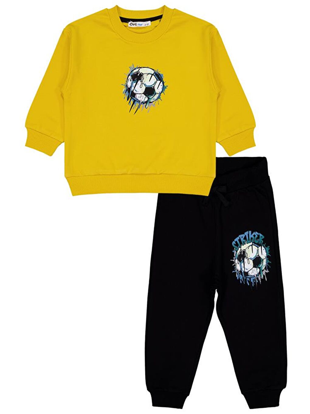 Boys Strıker Baskılı 2-5 Yaş Eşofman Takımı - Sarı 2-3 Yaş-1