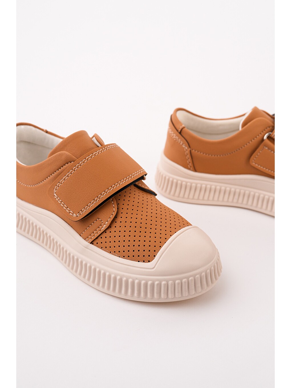 Kahverengi RONY Cırtlı Delikli Günlük Nefes Alabilen Unisex Çocuk Sneaker Spor Ayakkabı-2