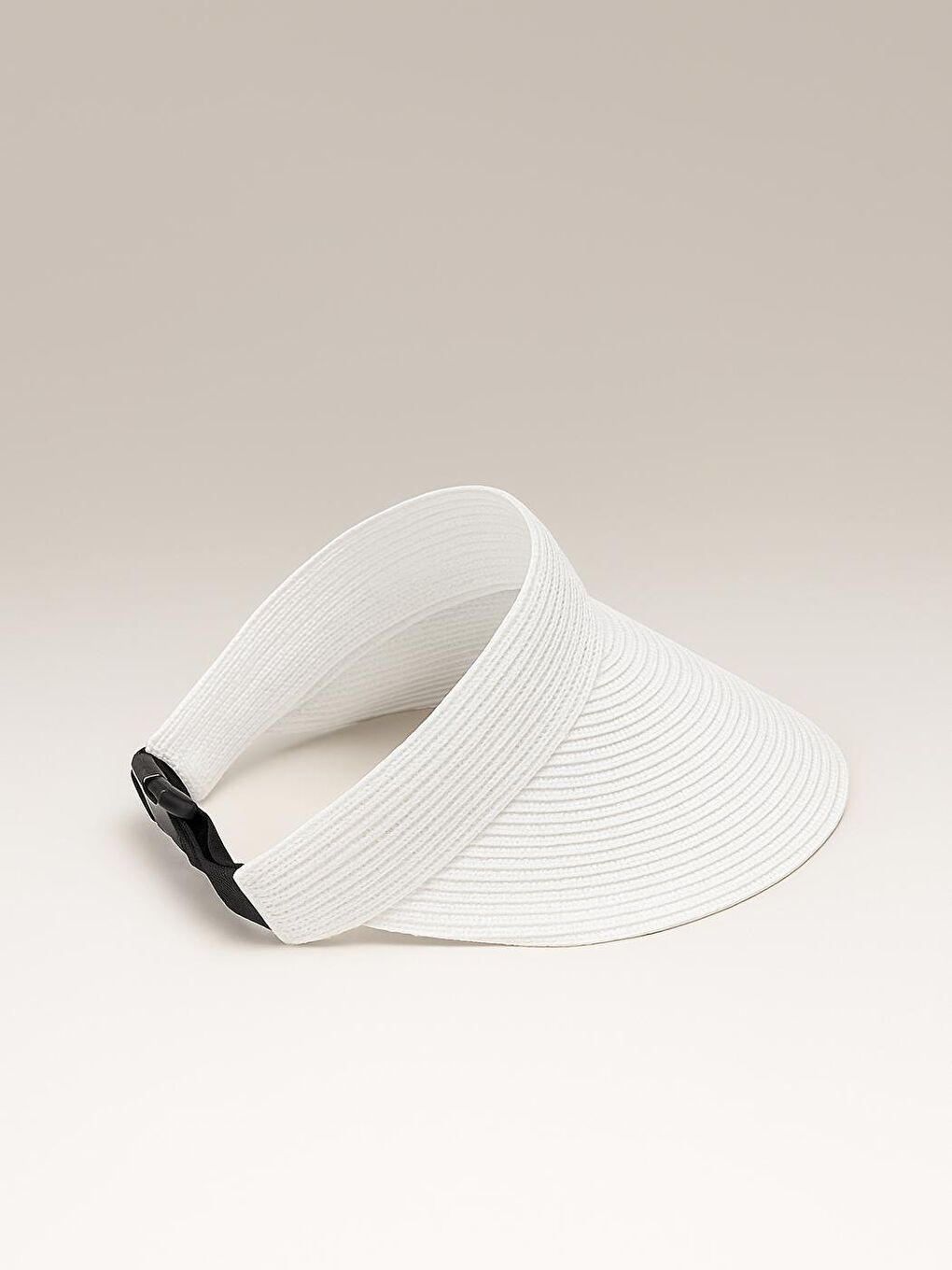 Beyaz Arkası Lastikli Hasır Vizör Şapka HSR2089