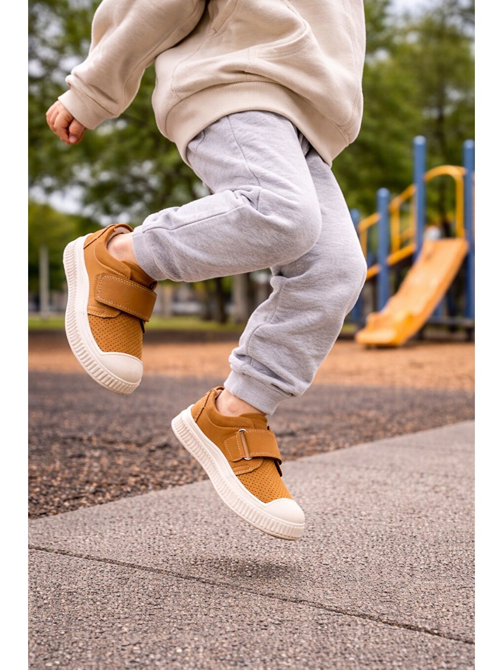 Kahverengi RONY Cırtlı Delikli Günlük Nefes Alabilen Unisex Çocuk Sneaker Spor Ayakkabı-5