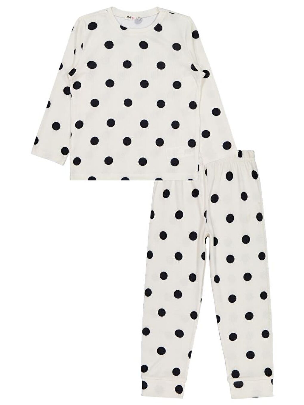 Girls Puanlı 6-9 Yaş Pijama Takımı - Ekru 9-10 Yaş