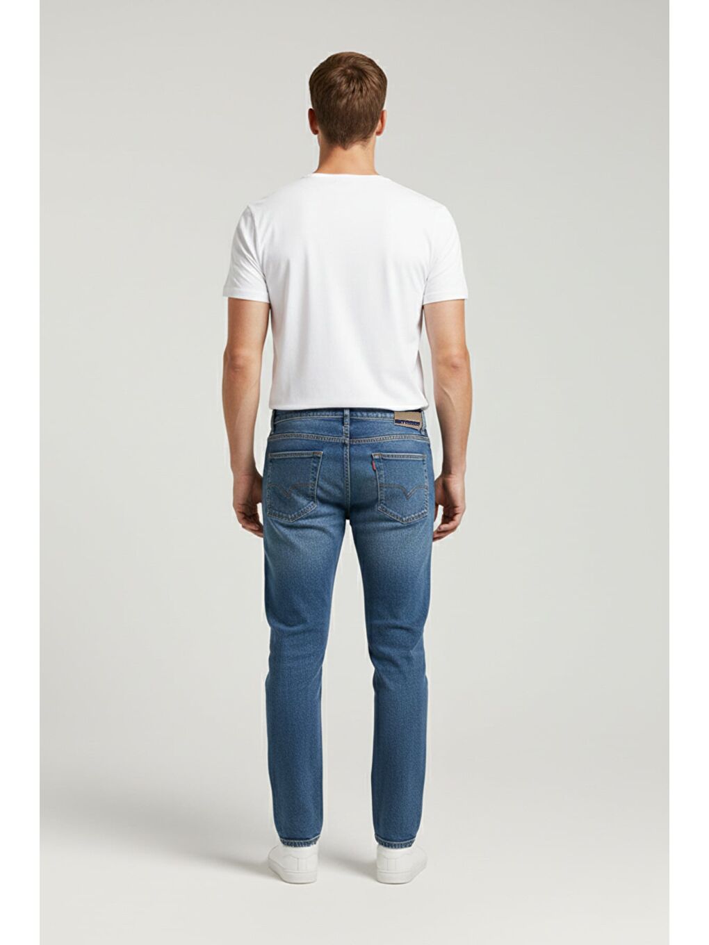 Mavi Fermuarlı Baggy Jean-1